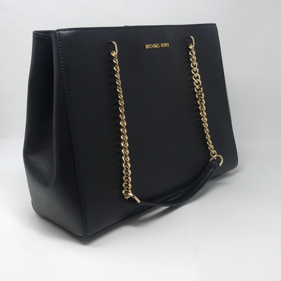 Black Michael Kors Ellis Large Tote [Leather] - Picture 5 of 8